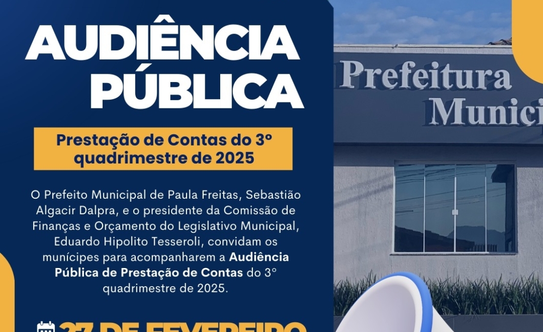 Audiência Pública de Prestação de Contas do 3º quadrimestre de 2025