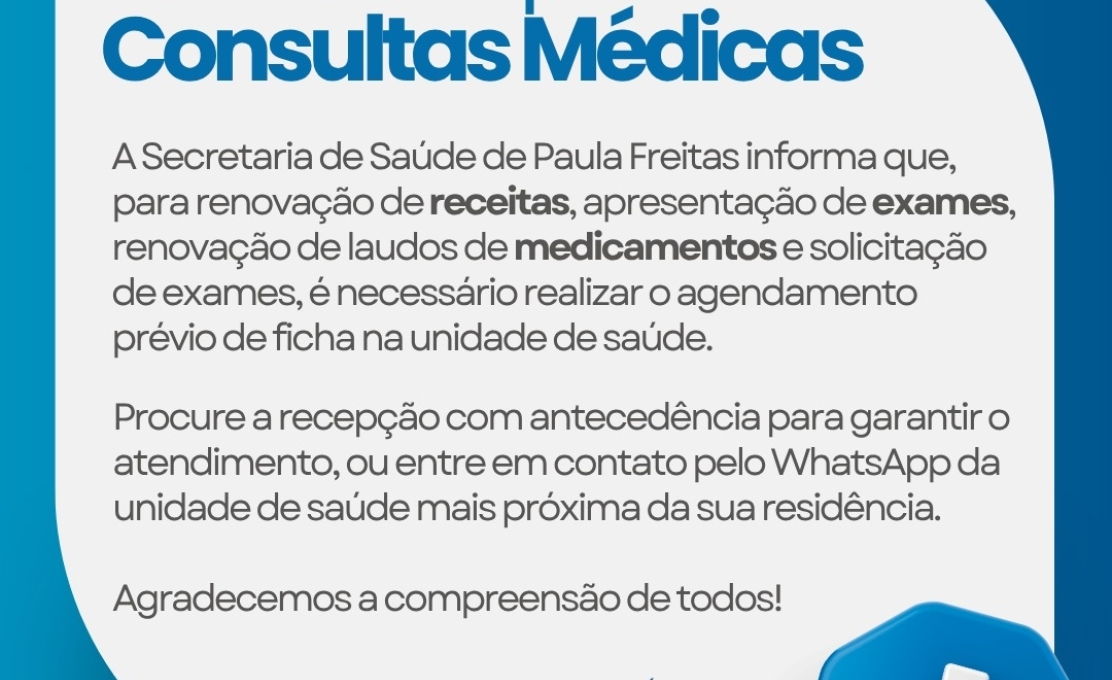 Agendamento prévio de consultas médicas