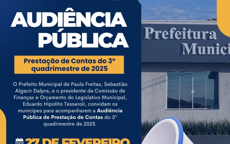 Audiência Pública de Prestação de Contas do 3º quadrimestre de 2025