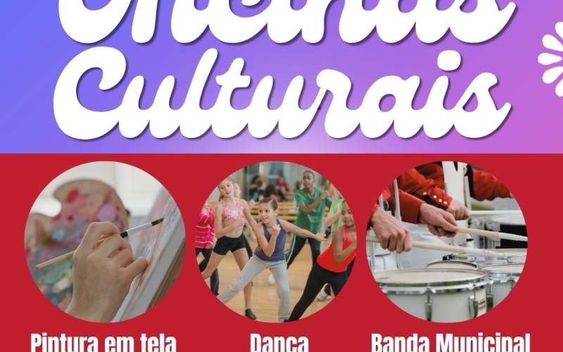 Abertas as inscrições para oficinas culturais