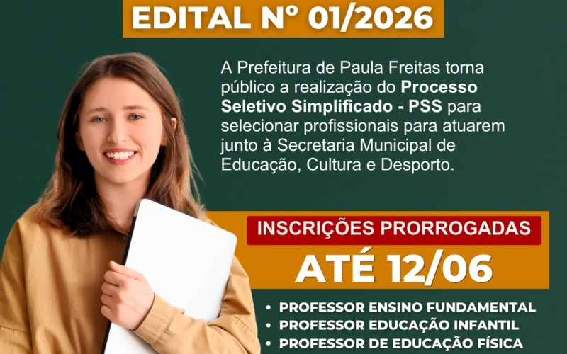 Inscrições PSS prorrogadas